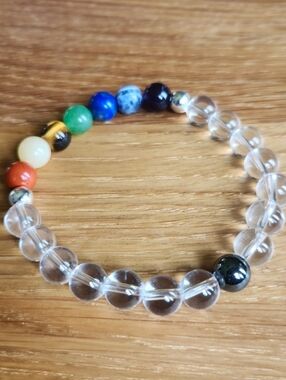 Chakra Beads Stretch Bracelet, Hand Crafted